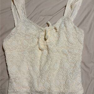 Derek Heart Cream Lace Tie-Detail Camisole